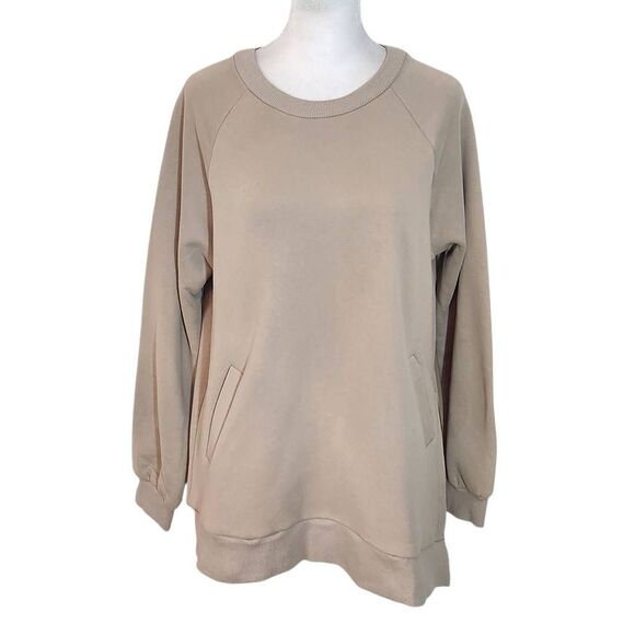 Doe and Rae Tan Oversized Pullover NWT Size Small Tan Oversized Sweatshirt - Picture 1 of 11
